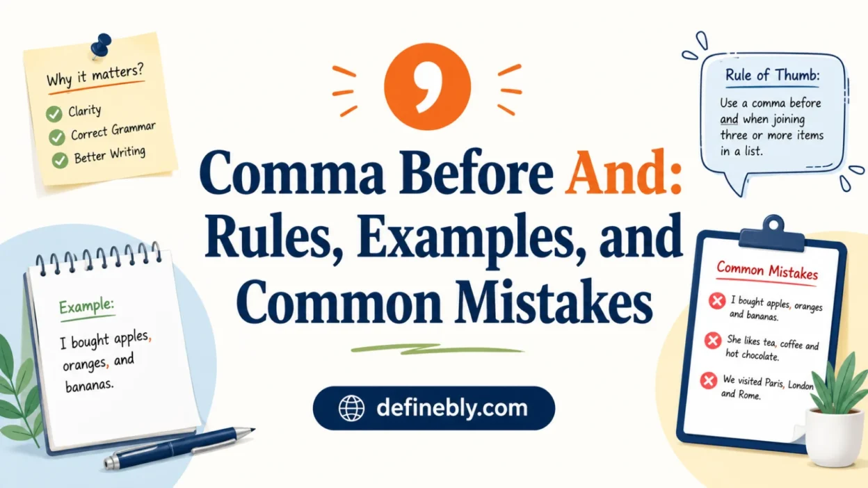 comma before and