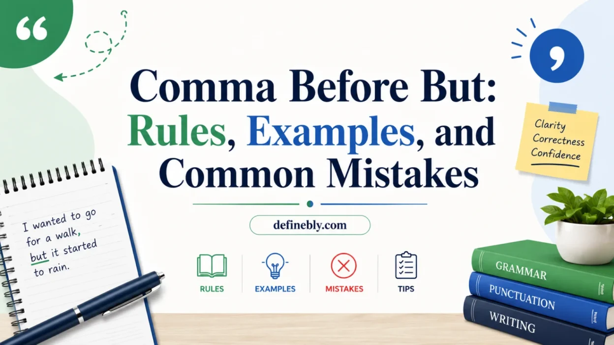 comma before but