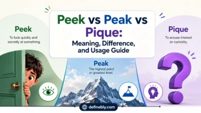 peek vs peak vs pique